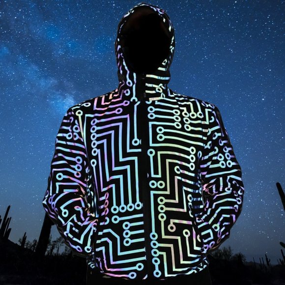 Colorful Reflective Circuit Pattern Jacket - Picture 1 of 11